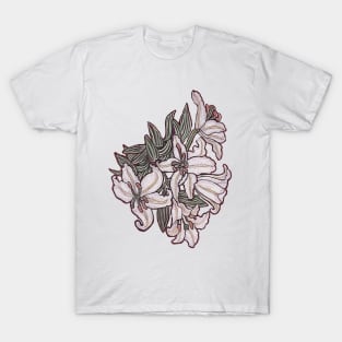 White Lillies Bouquet T-Shirt